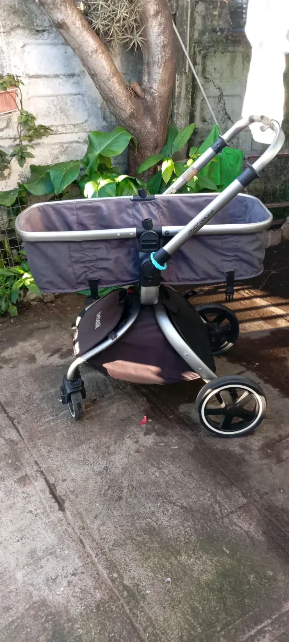 Coche de bebé 360 Deluxe gris y rosa - 4
