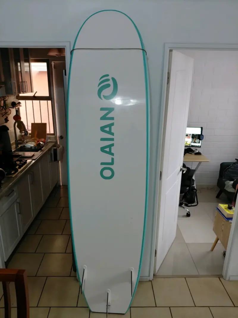 Tabla de surf Olaian 7'5" azul con quillas - 2