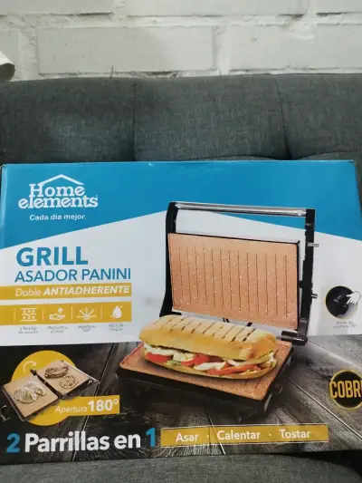 Grill Asador Panini Home Elements Antiadherente - miniatura 1