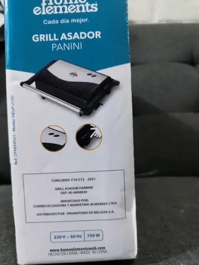 Grill Asador Panini Home Elements Antiadherente - miniatura 4