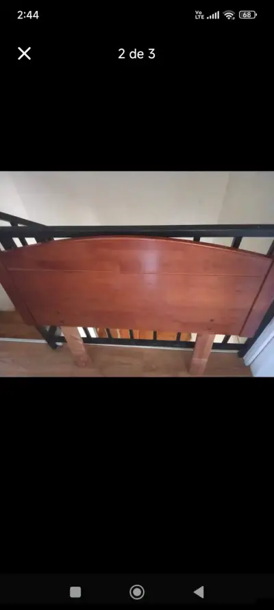 Cabecera de cama de madera color caoba - miniatura 1