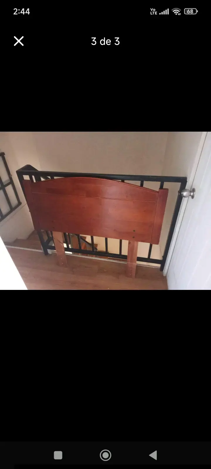 Cabecera de cama de madera color caoba - 2