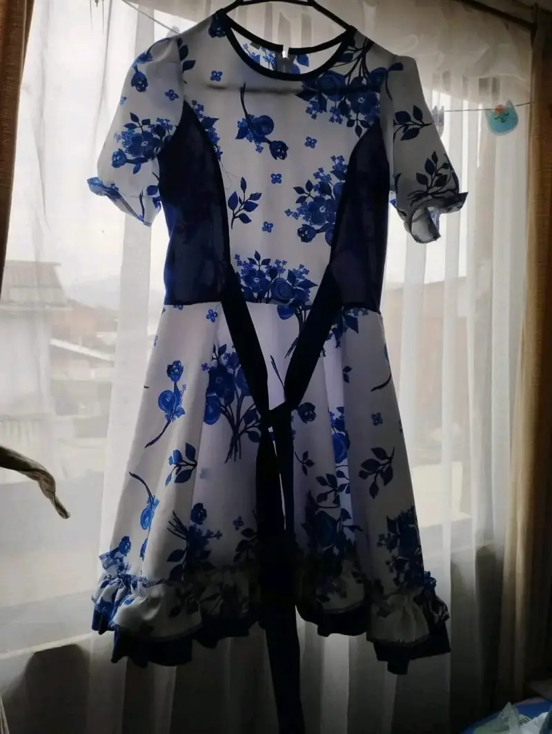 Vestido típico de niña ,floral talla 14 con falso - 3