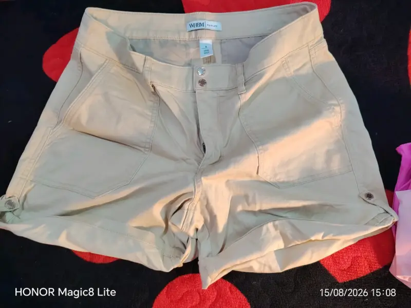 Shorts beige para mujer WHBM talla 8 - 2