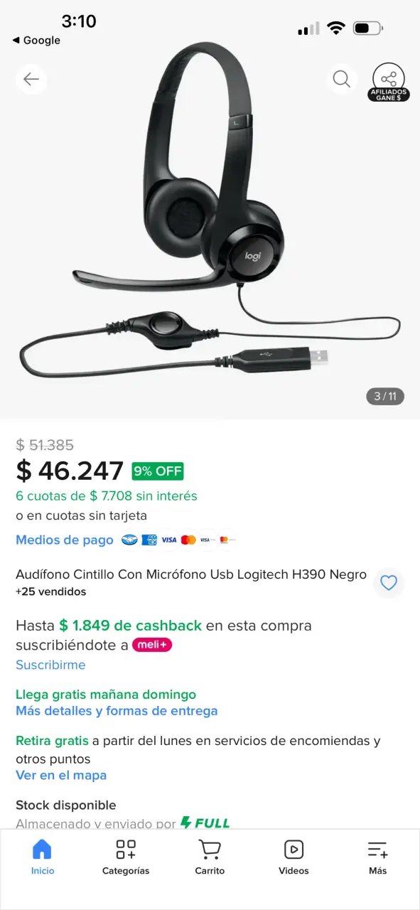 Audífonos USB con micrófono Logitech H390 - 2