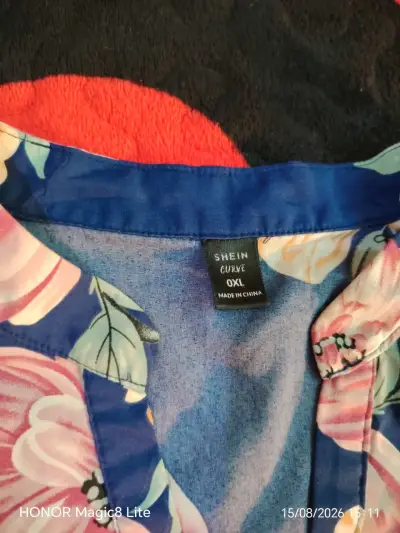 Vestido floral azul Shein Curve talla OXL - miniatura 1