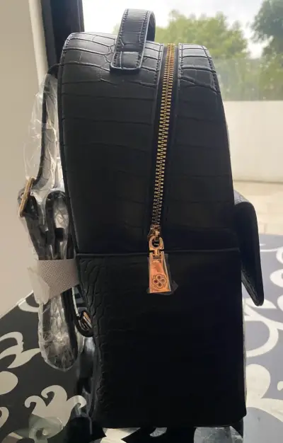 Mochila negra grande de cuero sintético Secret - miniatura 2