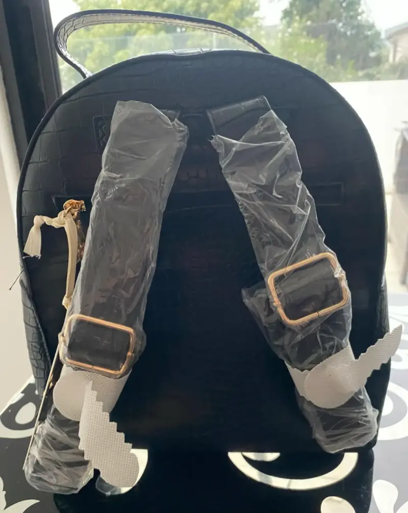 Mochila negra grande de cuero sintético Secret - 3