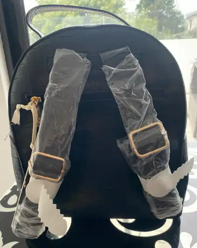 Mochila negra grande de cuero sintético Secret - miniatura 3