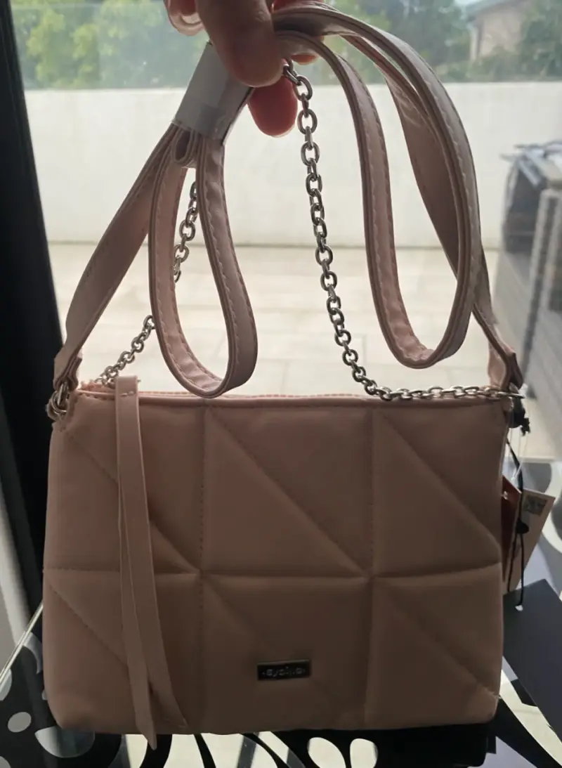 Cartera de mujer palo rosa con cadena Sybilla