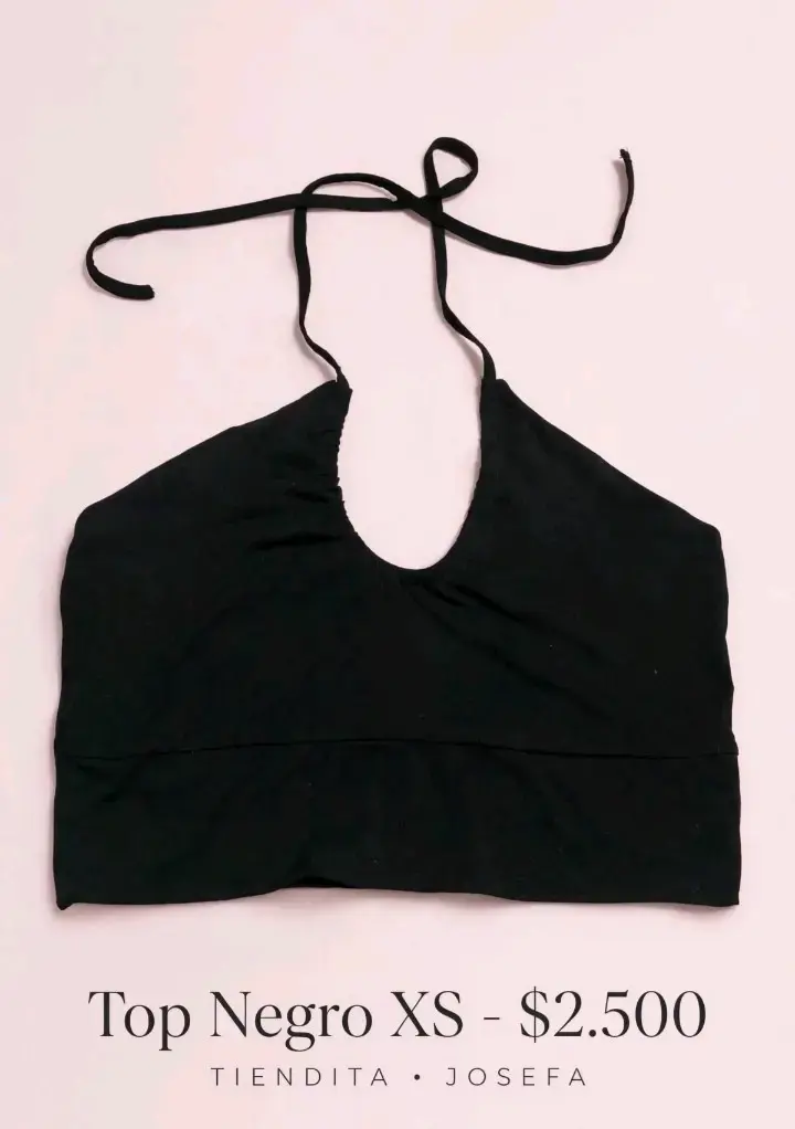 Top negro estilo halter talla XS