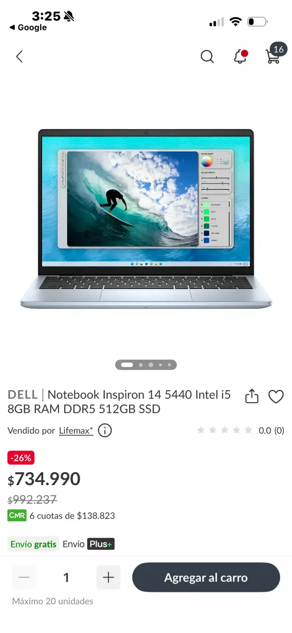 Notebook Dell Inspiron 14 5440 i5 8GB RAM 512 - 4