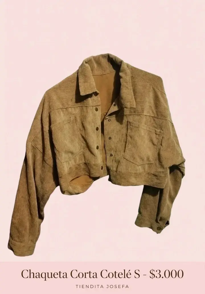 Chaqueta corta de cotelé color beige