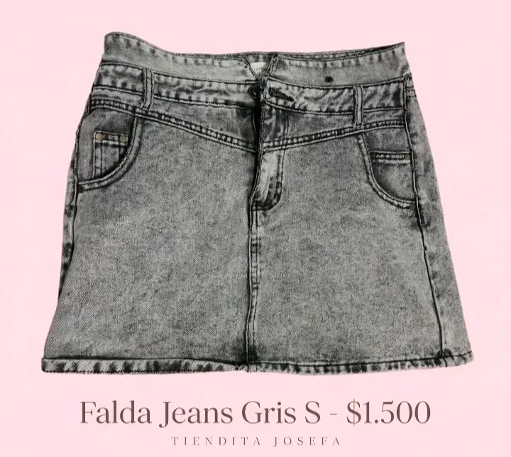 Falda de mezclilla gris talla S
