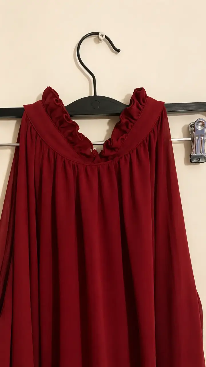 Vestido largo rojo sin mangas elegante - 2
