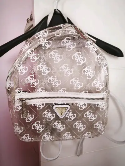 Mochila transparente Guess con logo - miniatura 1