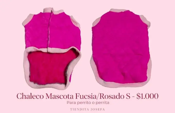 Chaleco para mascota fucsia rosado