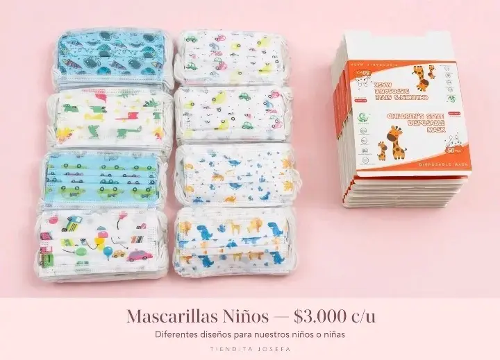 Mascarillas desechables para niños con diseños