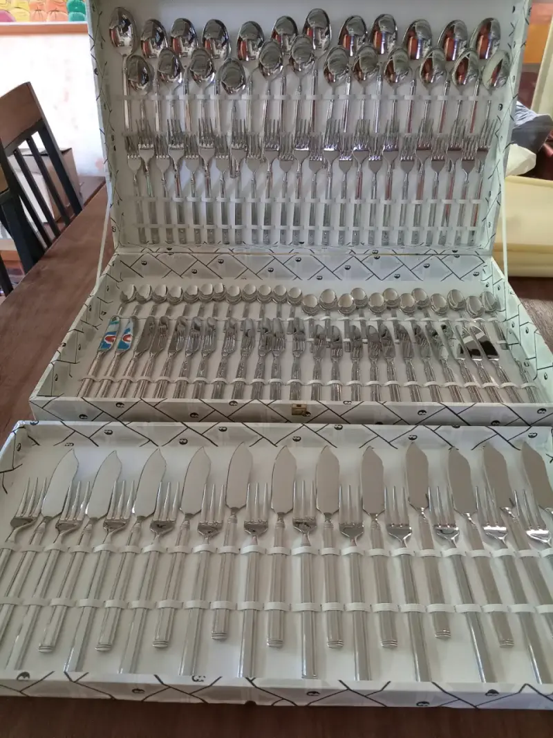 Juego de cubiertos de acero inoxidable en estuche - 6