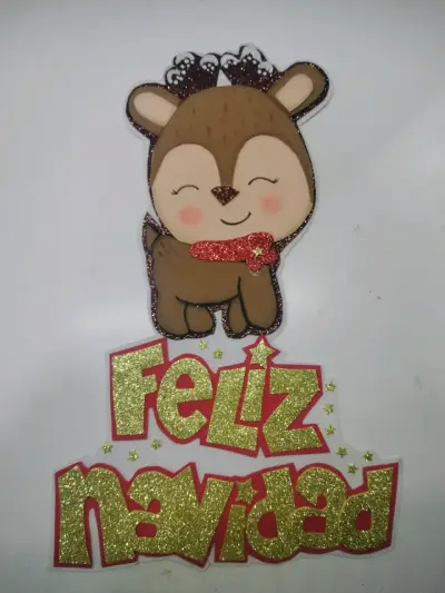 Decoraciones Navideñas de goma eva  con Brillo - miniatura 1