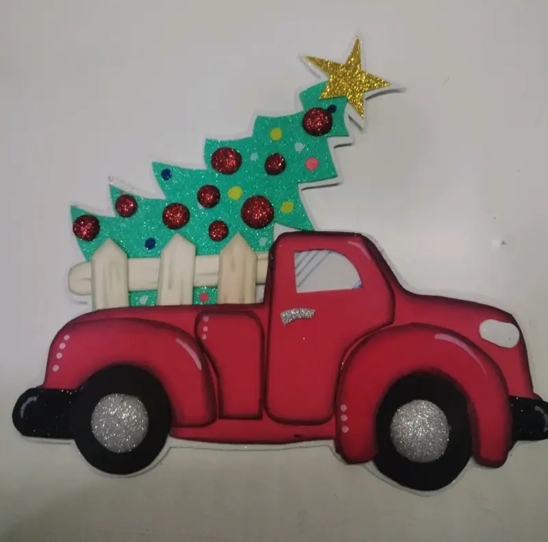 Decoraciones Navideñas de goma eva con Brillo - 4