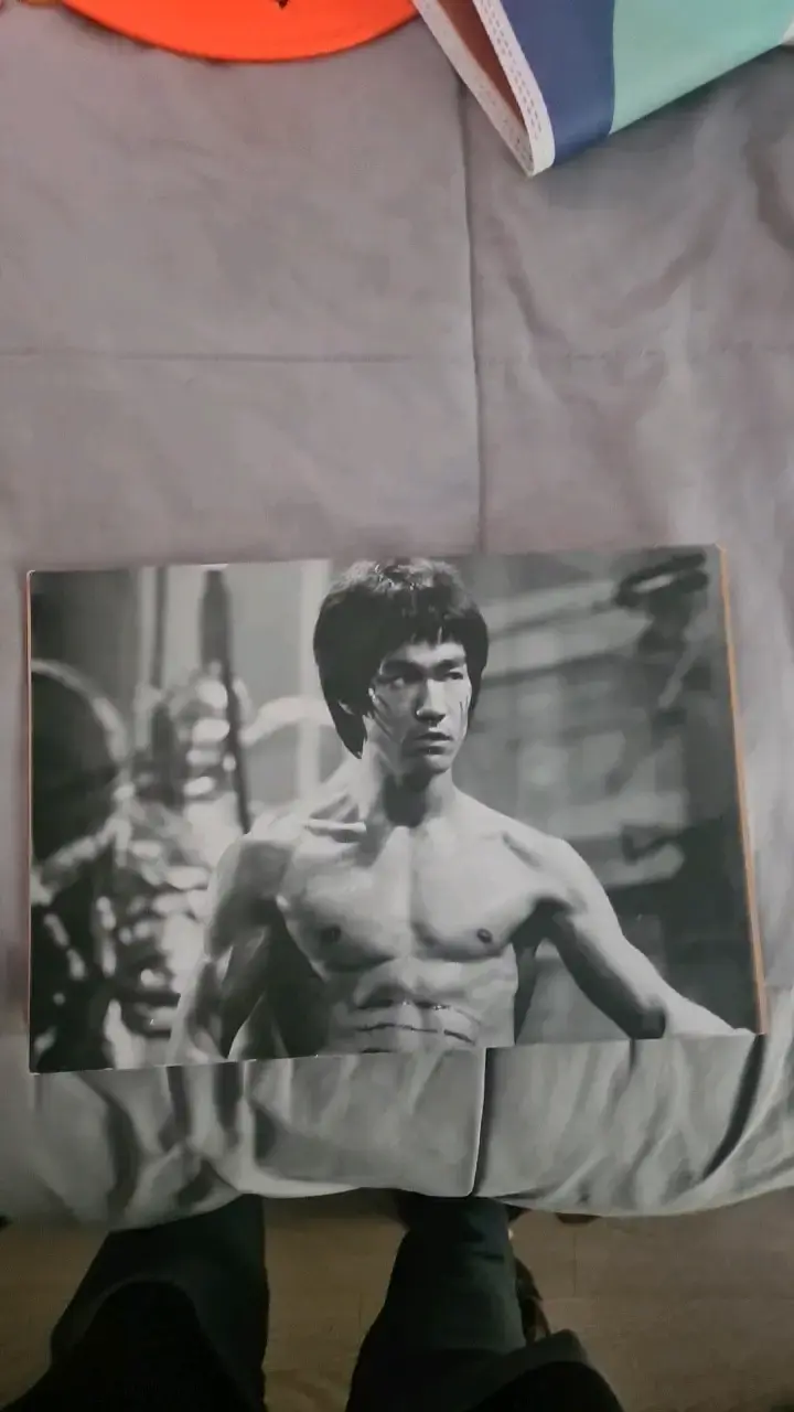 Póster vintage de Bruce Lee en blanco y negro