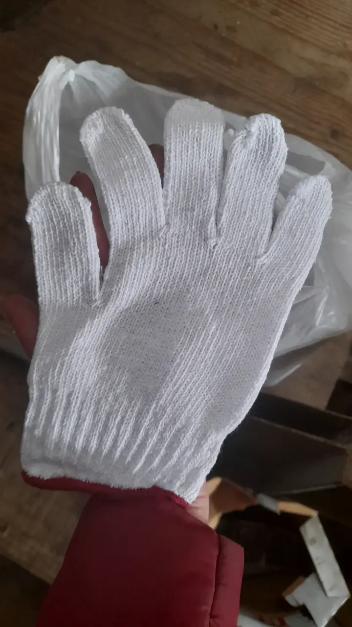 Guantes de trabajo blancos de algodón - 1