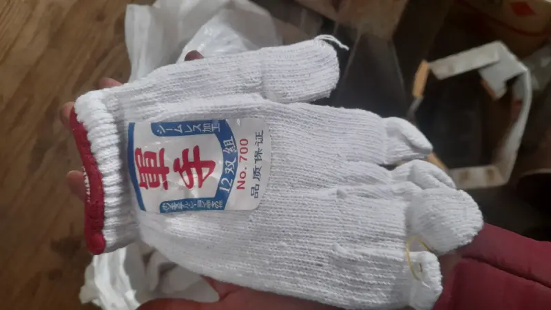 Guantes de trabajo blancos de algodón - 2