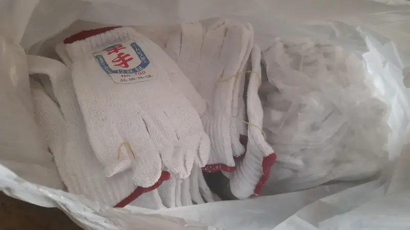 Guantes de trabajo blancos de algodón - 3