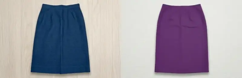 Falda lápiz azul y morada para mujer