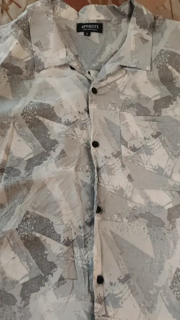 Camisa estampada gris Opposite talla L - 1