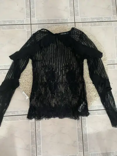 Blusa de encaje negra Maria Pura - miniatura 1