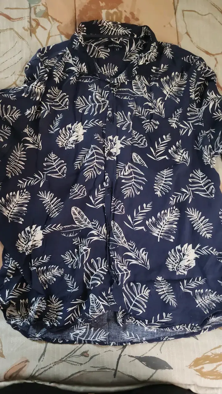 Camisa estampada azul Fashion Park talla L - 1