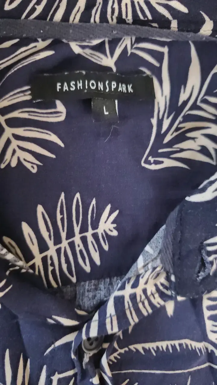 Camisa estampada azul Fashion Park talla L - 2