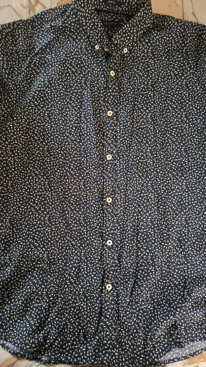 Camisa azul estampada Regatta Slim Fit - 1