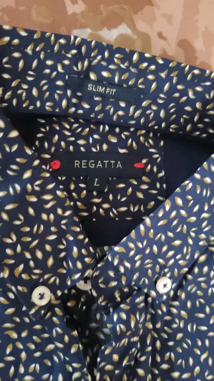 Camisa azul estampada Regatta Slim Fit - 2