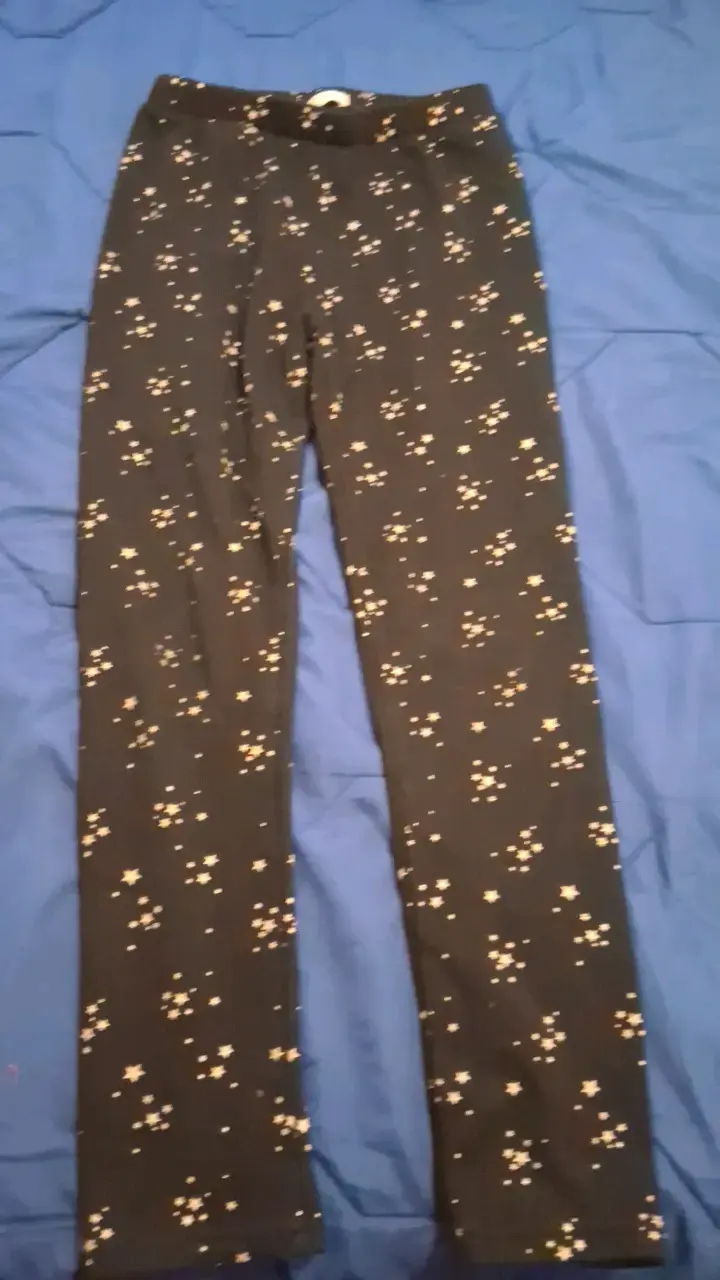 Leggings negros con estampado de estrellas - 2