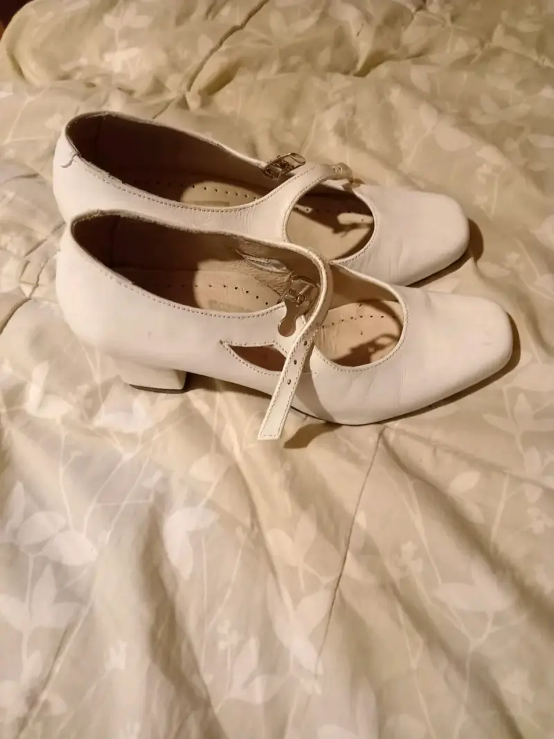 Zapatos de baile cueca blancos con hebilla - 1