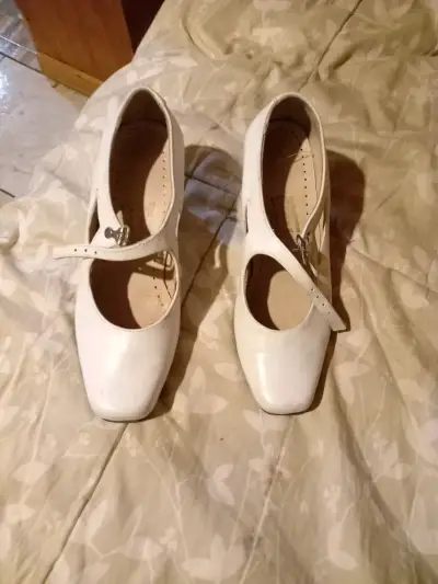 Zapatos de baile cueca blancos con hebilla - miniatura 2