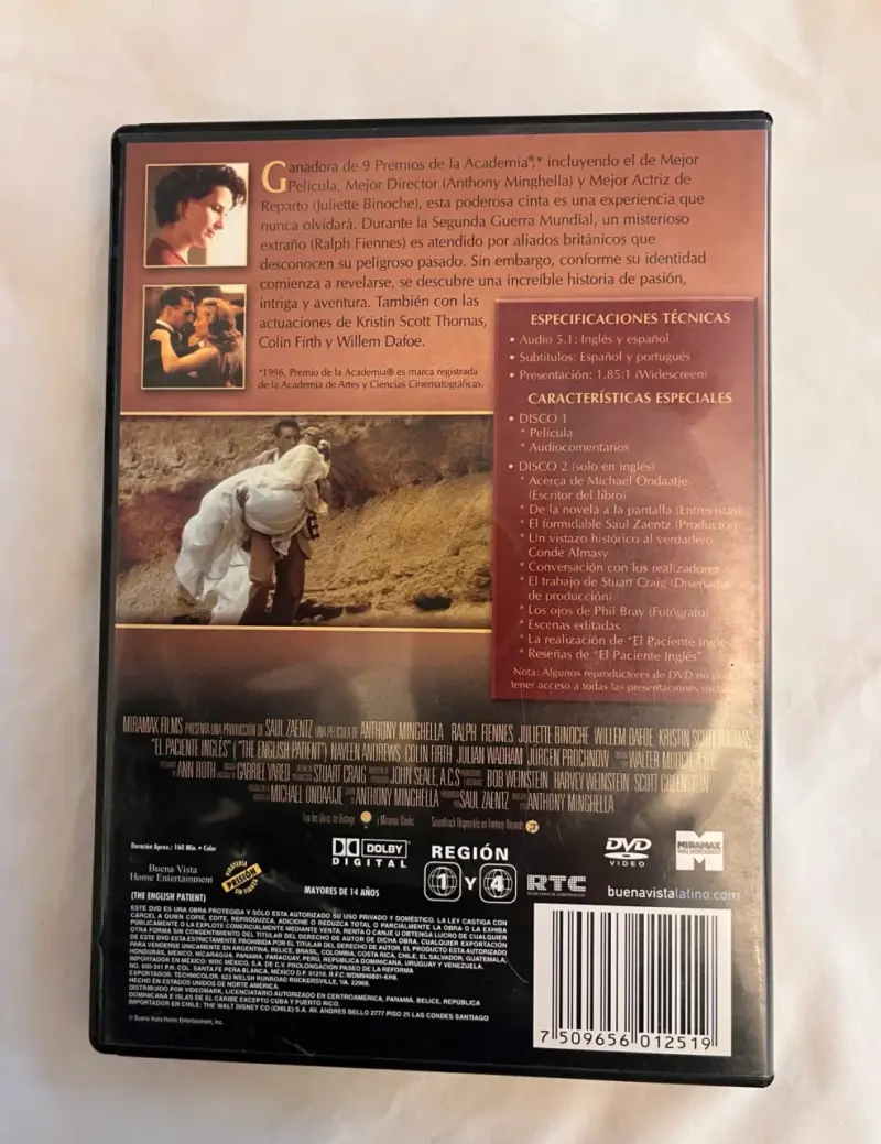 DVD El Paciente Inglés Edición de Colección - 2