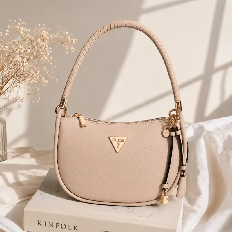Cartera Guess beige con detalles dorados - 1