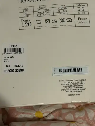 Panty semi transparente talla XL NUEVO - miniatura 2