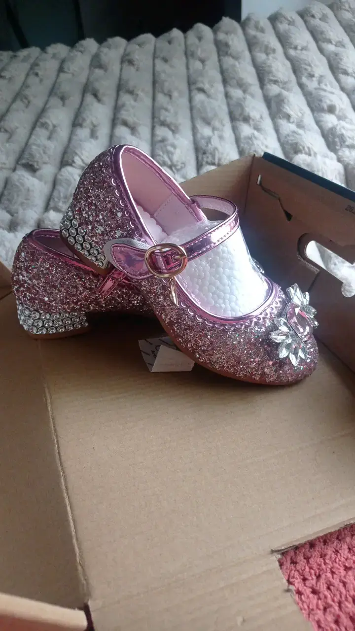 Zapatos de fiesta para niña con brillo rosa - 1