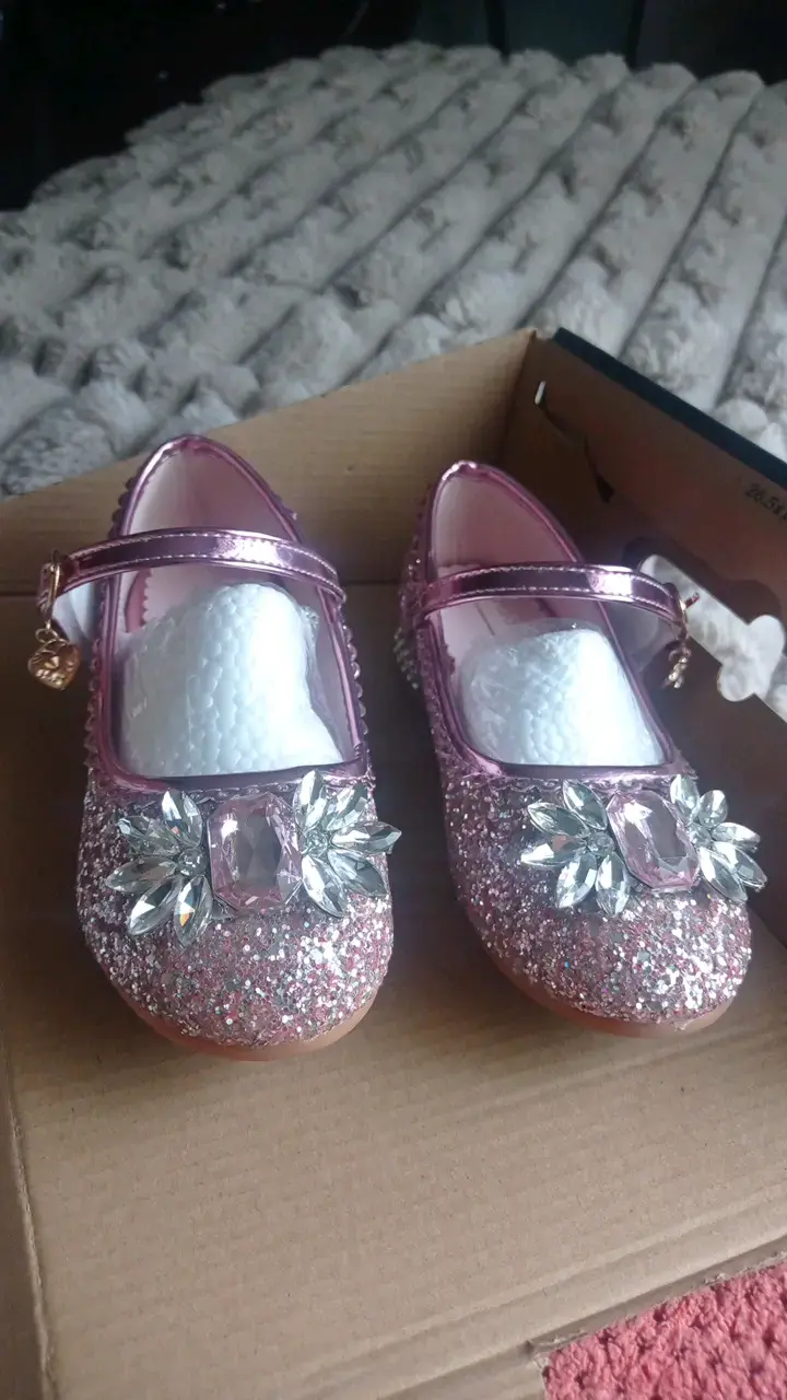 Zapatos de fiesta para niña con brillo rosa - 3