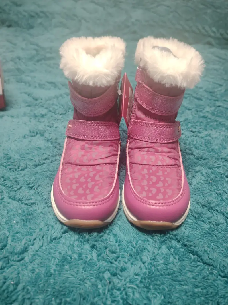 Botas de invierno para niña color rosa con forro de peluche - 4