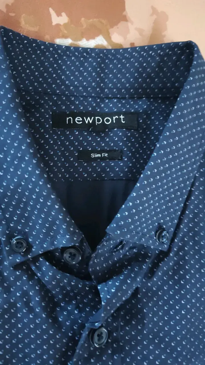 Camisa azul de hombre Newport Slim Fit - 2
