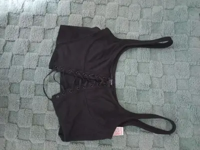 Jeans negrs mujer y top Bershka - miniatura 1