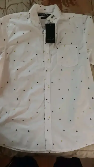 Camisa blanca estampada Portman Club - miniatura 1