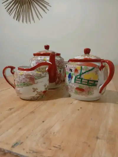 Juego de té japonés pintado a mano - miniatura 1