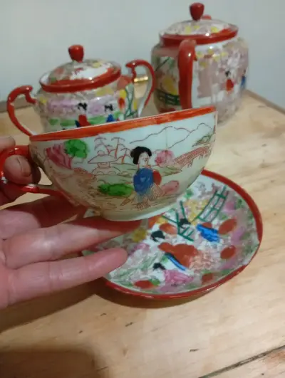 Juego de té japonés pintado a mano - miniatura 2